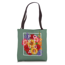 Flowers of Portugal Word Art - Portuguese Pride Tote Bag