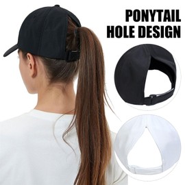 outfit spring Baseball Cap Women's Cap Summer Baseball Cap Ponytail Adjustable Women Ponytail Cap Baseball Cap Mesh Breathable Sun Hat Leisure Cap with Cable Hole Outdoor Sports, triangle black white