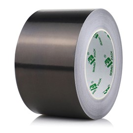 BOMEI PACK 1 Roll Black Aluminum Foil tape 3 inch Home Heating Ventilation HVAC Ducts Repairing Fixing Kitchen Jointing Flame Cold Heat Resistant 75mm x 50m Foil Tape Black