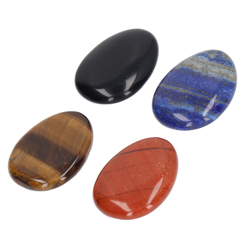 4Pcs Thumb Worry Stone Stress Relief Meditation Small Portable Oval