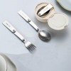 2-Pack Foldable Fork and Spoon Set, Stainless Steel Portable Travel