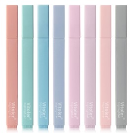 Piochoo Pastel Highlighters,8pcs Bible Highlighters with Chisel Tip,Cute Markers Highlighter No Bleed,Bible High Lighters Assorted Colors for School Journaling