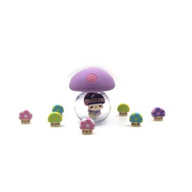 Skool Tools Mushroom Eraser Set w. Mini 8 Mushrooms (Limited Edition) (Purple Cap W/Pink DOTS)