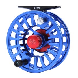 M MAXIMUMCATCH Maxcatch Fly Reel Mid Arbor CNC Machined Aluminum Left and Right Hand Interchangeable Size (3/4 5/6 7/8wt) (Blue, 3/4 wt)