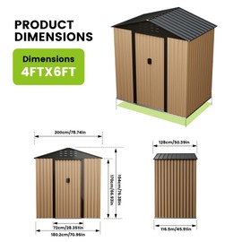 Outdoor Storage Shed,6x4 FT Large Garden Shed,Large Metal Tool Sheds with Sloping Roof and Vents,Updated Reinforced and Lockable Doors Frame Metal Storage Shed for Patio for Backyard,Patio,Garage