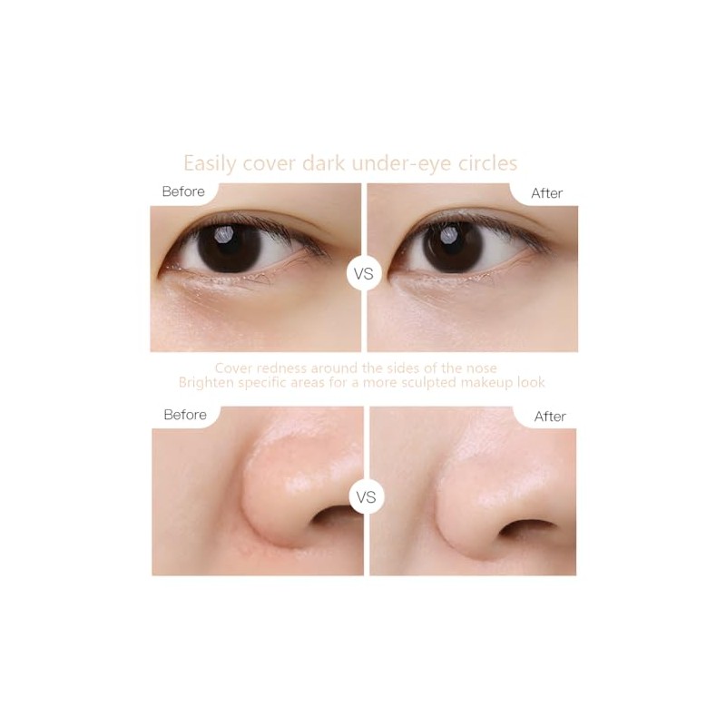 2pcs Light Beige Concealer Crayon Set, Brightening Creamy Concealer Sustainable