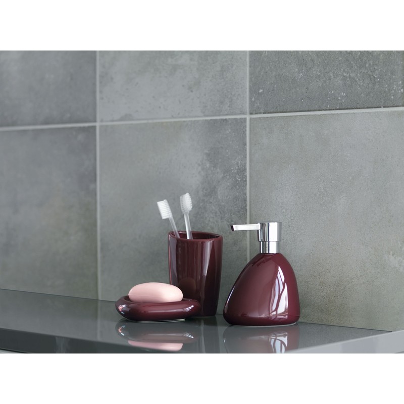 Spirella Etna Shiny Stoneware Soap Dish, Bordeaux