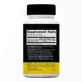 Potassium Iodide Tablets (Pack of 2) 130mg - 280 Tablets EXP 10/2032 - YODO Naciente - KI Pills - Yoduro de Potasio - Nutri Supplements