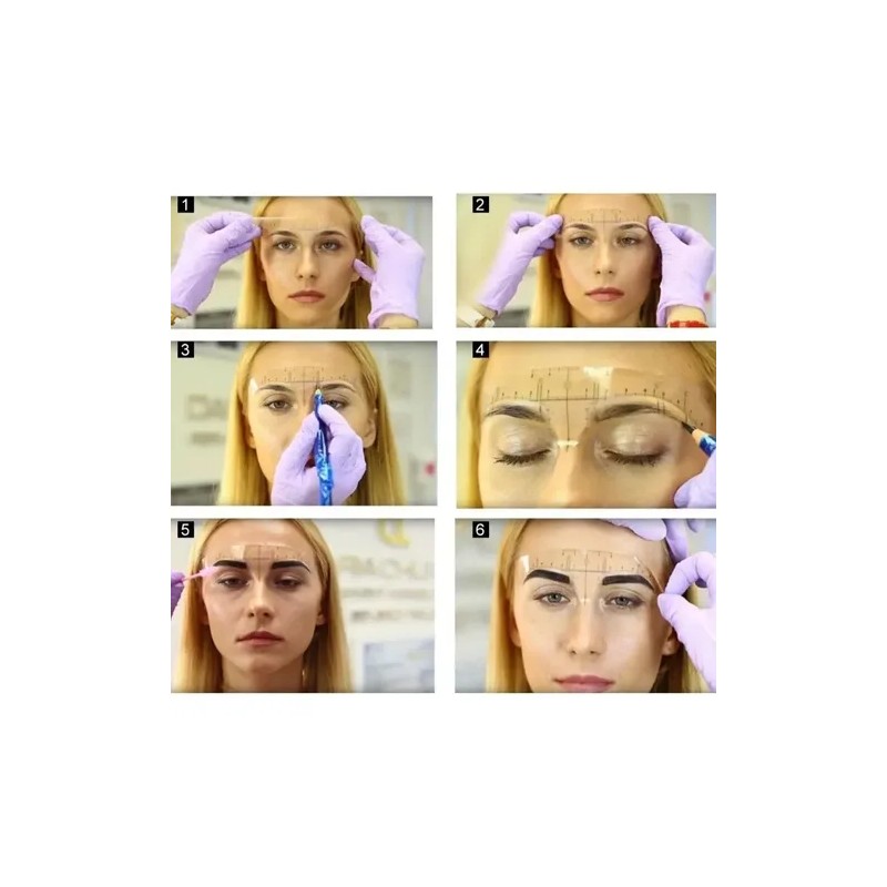 10 Piezas Regla Flexible Adhesiva Diseño Cejas Microblading