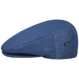 Lipodo Inglese Jeans Flat Cap for Women, Men, Children, Made in Italy, Denim Look, Flat Cap Made of 100% Cotton, Peaked Cap in 49-62 cm, Flat Cap for Spring/Summer, denim, 62