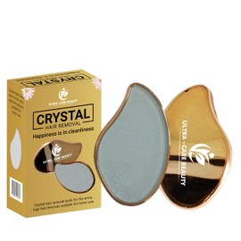 Generic Ultra-Care Beauty Crystal Hair Eraser for Women & Men Reusable Washable Crystal Hair Eraser Magic Painless Exfoliation Hair Removal Tool, Magic Hair Remover for Chest Back Arms Legs...(Gold)