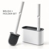 Flat Head Toilet Brush with Wall-Mounted Holder – Flexible Bathroom