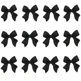 100 Pcs Black Bow Nail Charm for Women Girl, 3D Bow Nail Decoration Resin Bow Nail Rhinestones Bowknot for DIY Nail Art Accessories