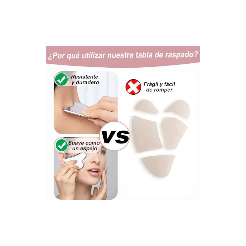 2 piezas de Gua Sha, gua sha acero inoxidable, Herramienta