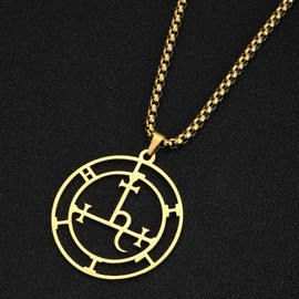 VASSAGO Sigil of Lilith Necklace Lilith Sigil Hecate Goddess Pendant Lucifer Satanic Lilith Symbol Wiccan Jewelry Gifts for Women Men (Lilith Necklace1)