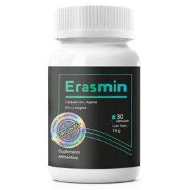 ERASMIN  Suplemento Alimenticio 100 Natural  Jengibre, L-Arginina y Zinc  (30 Cápsulas)                                                               