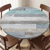 FIVZHH Farmhouse Round Fitted Table Cover with Elastic Waterproof Vinyl