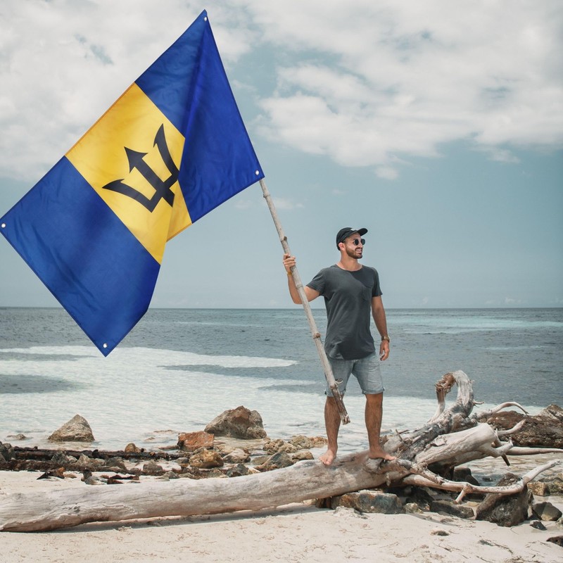 Runesol Barbados Flag, 91x152cm, 3ft x 5ft, 4 Grommets, Eyelet