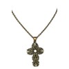 Daisy Designs Cross Necklace, Antique Finish with a Filigree Black