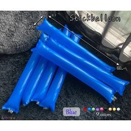 FAMULA Stick Balloons, Cheering Goods, Balloons, Cheering Sticks, Games, Sports, Soccer, Set of 20 (blue)