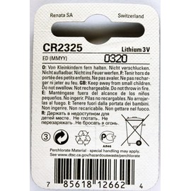 Renata #CR2325 Lithium Coin Battery