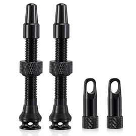 HZJD 2PCS Tubeless Presta Valve Stem, Black, Integrated Core Removal Tool(44 mm)