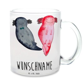 Mr. & Mrs. Panda Personalisierte Teetasse Axolotl Liebe - Personalisierte Geschenke, Liebesbeweis, Personalisierter Teebecher, Geschenk für Freundin,