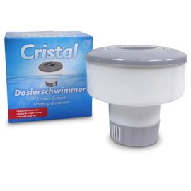 Cristal Float Chlorine Dispenser for 200 g Tablets – UV-Resistant and Stable – For Optimal Dissolution and Dosage of Slow Dissolving Large Chlorine and Oxygen Tablets
