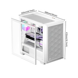 PCCOOLER CPS C3D310 Airflow M-ATX PC Case Mid Tower Desktop Computer Gaming Superior Case for ITX/E-ATX with 2 ARGB Case Fans,165mm Air Cooler & 280mm 240mm Radiator & 350MM GPU & 200mm PSU Support WH