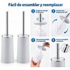 ALIMOTA Juego Cepillo Inodoro Acero, Cerdas 360° Mango Largo Soporte