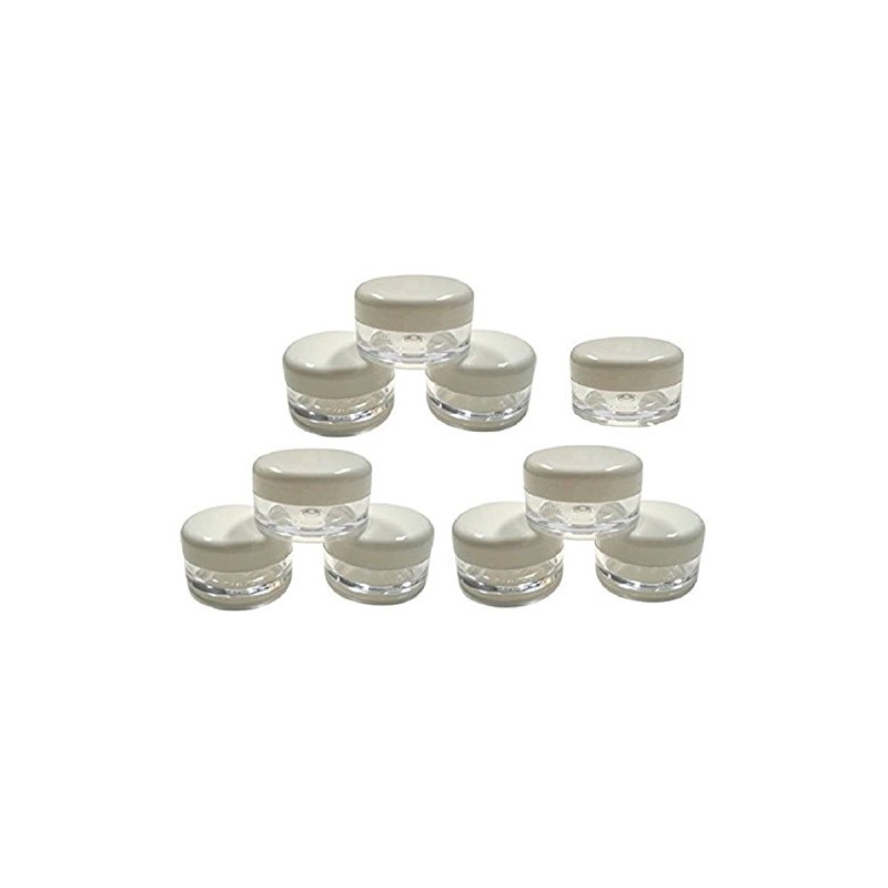 DMtse 5ml Empty Plastic Cosmetic Jars x 10 Clear with