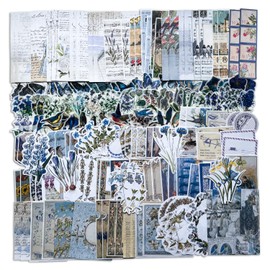 Pack of 200 Natural Flower Stickers, Vintage Washi Stickers, Retro DIY Decoration Stickers, Journal Aesthetic Vintage Stickers for Scrapbook, Bullet Journaling, Scrapbook Accessories