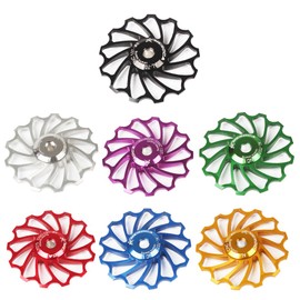 13T Ceramic Bearing 7/8/9/10/11 Speed Rear Derailleur Pulley Jockey Wheels For Shimano and Sram Mountain Road Bike (Red)