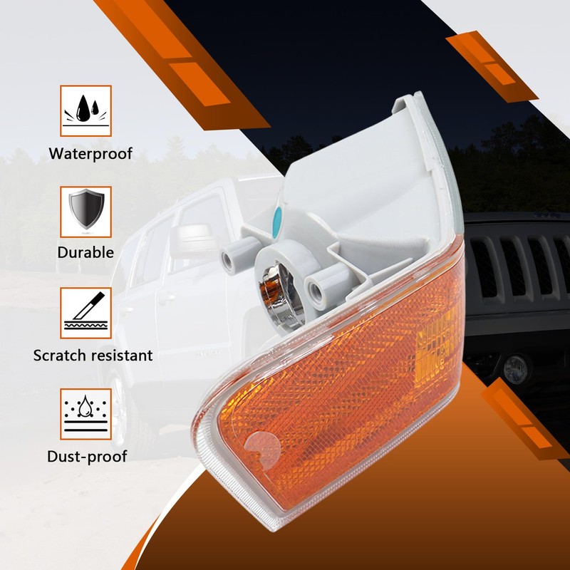 GZZTORES - Cubierta de luz lateral para Jeep Patriot 2007,