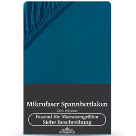 Visaggio Microfibre Fitted Sheet 90-100 x 200 cm Petrol Microfibre Polyester Fitted Sheet