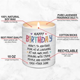 Unique Birthday Gifts for Women Friendship - Gifts for Best Friend Woman, Happy Birthday Candles for Bestie - BFF Gift for Women, Happy Birthday Gift for Friend Scented Candles