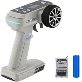 ZKSJ LDARC CT01 2.4G 8CH Radio Transmitter Remote Controller LCD Display 400m Signal Range with Waterproof RC CR1800 Gyro Receiver for Crawler,Truck,Car,Boat(Grey)