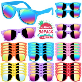 GINMIC Kids sunglasses bulk, Kids Sunglasses Party Favor, 36Pack Neon Sunglasses with UV400 Protection for Kids, Boys and Girls Age 3-8, Goody Bag Favors, Great Gift for Pool, Birthday Party Supplies…