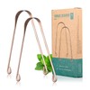 Y-Kelin 2 Pcs Copper Tongue Scraper Tongue Brush for Oral
