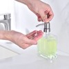 Kmeino Square Clear Glass Dish Soap Dispenser, Antique Design Refillable