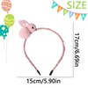 Easter Headband for Girls Cute Little Pink Bunny Charm Pink