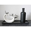 FeinKnick Stylish Decoration with Playing Cat and Bird - White