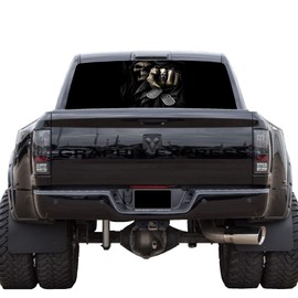 GRAPHIX EXPRESS Truck Back Window Graphics - Grim Reaper Decal - Death Skull Design (P532) - Universal See-Through Rear Window Vinyl Wrap - Full Window Decals for Trucks