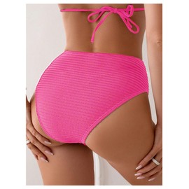 SOLY HUX - Parte inferior de bikini para mujer, Liso Hotpink, Small