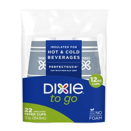 Dixie to Go Hot Beverage Cups, 12 oz, 132 Count, Assorted Designs 22 Disposable Paper Coffee Cups - 22 Count (Pack of 6)