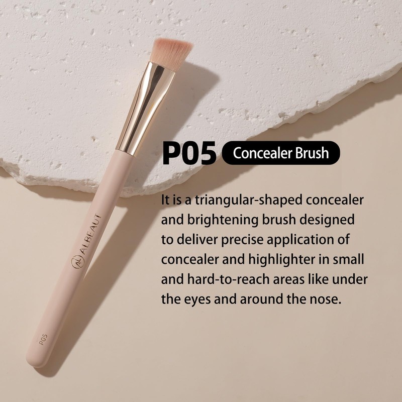 Albeaut Triangle Concealer Brush, Angled Under Eye Brightening Brush for