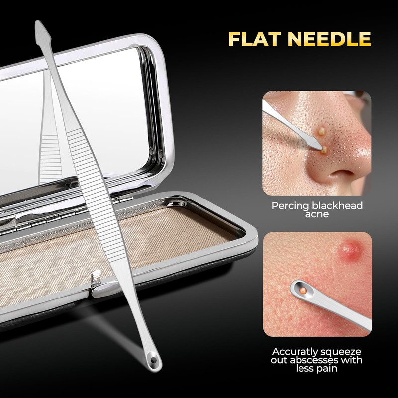 YGQQOY Professional Blackhead Remover Tools,Pimple Popper Tool Kit,Blemish, Whitehead Popping,