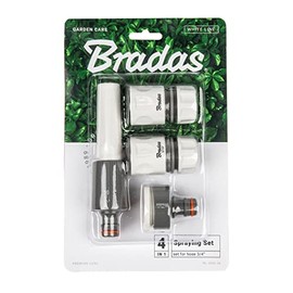 Bradas 4-Piece System Connection Set for Garden Hose 3/4 Inch Hose Quick Coupling White Line 1794