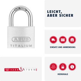 ABUS 64TI/40 40mm Titalium Padlock (Pack of 3)