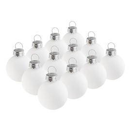 VBS Mini Plastic Christmas Baubles, Diameter 3 cm, Pack of 12, Shatterproof, Ideal for Christmas Decoration, Christmas Tree Baubles, Tree Decoration, Decoration for Christmas, White